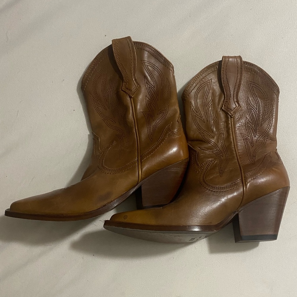 Thursday Boot Company Brown Leather Western Ankle Boots - Women
